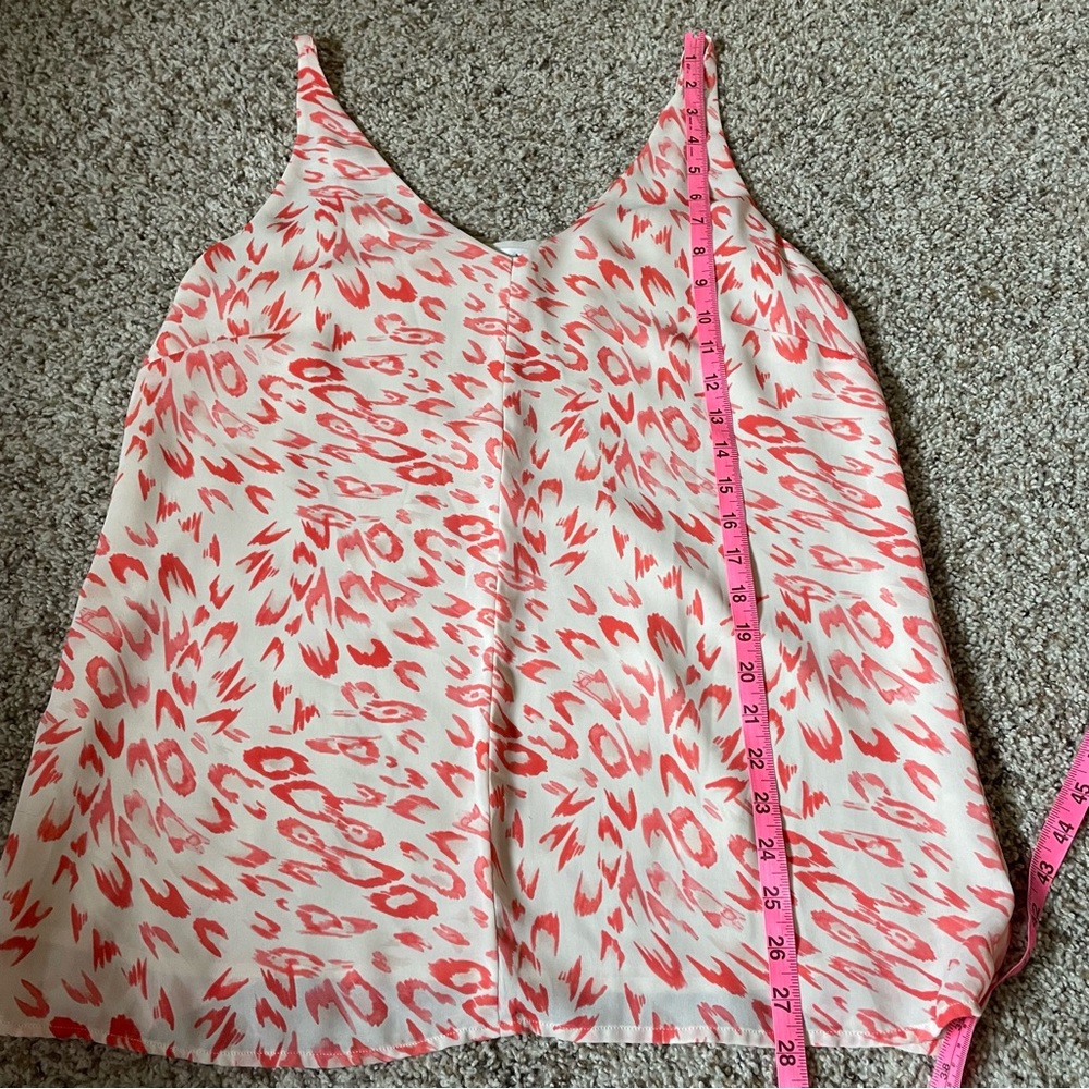 CABI #267 Pink Coral Animal Print Sleeveless Tank Top Women’s Medium Lined - Picture 11 of 13